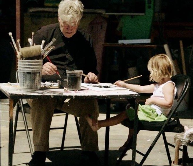 David Lynch Playing With His Daughter 