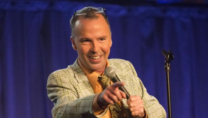 Doug Stanhope, a talented comedian, performing in the stage Doug Stanhope, a talented comedian, performing in the stage