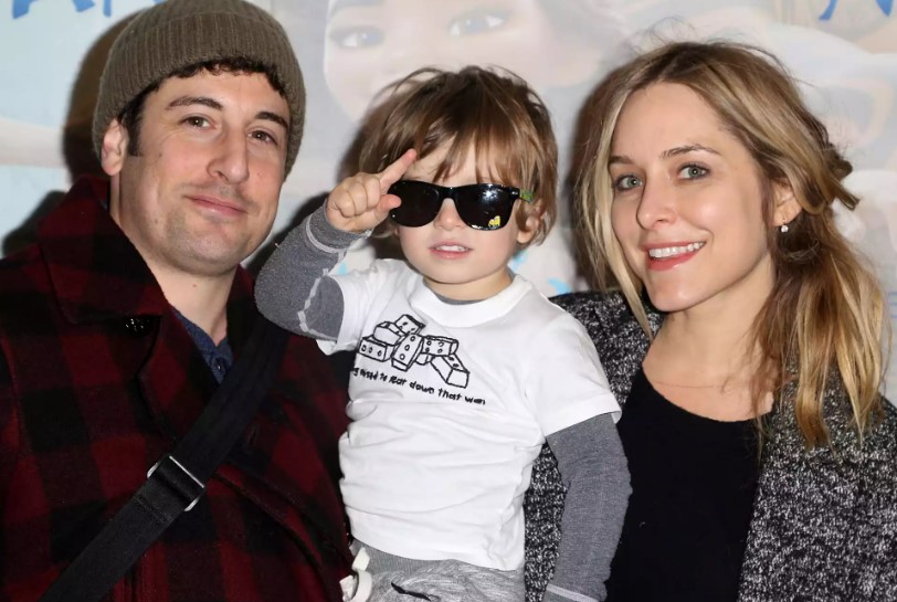 Jenny Mollen with her husband, Jason, and their son, Sid