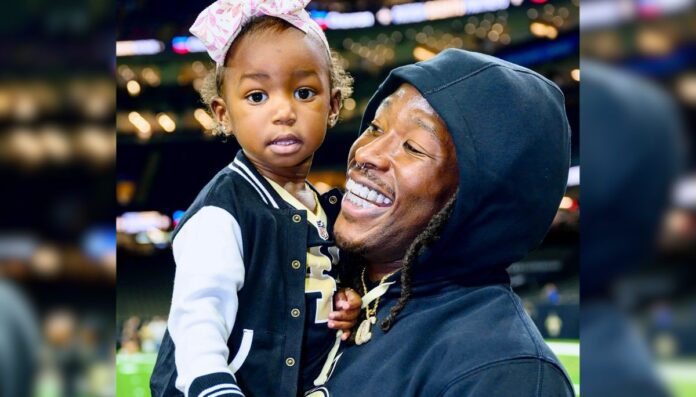 Alvin's daughter, Stori, joined him after his winning game against Carolina Panthers