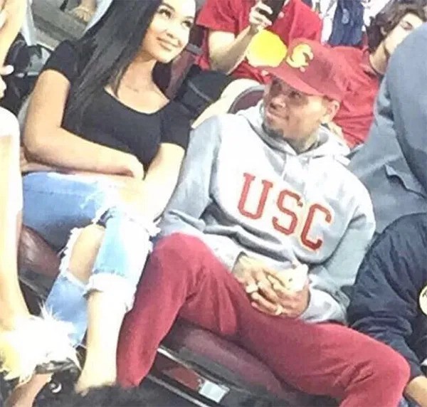 Cydney Christine spotted with Chris Brown attending a basketball game in 2016.