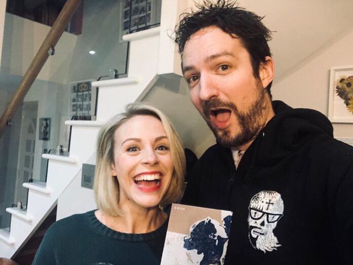 Frank Turner and his former wife Jessica Guise smiling Frank Turner and his former wife Jessica Guise smiling
