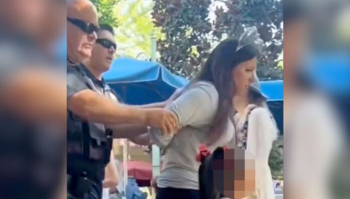 Linda Funwell was detained by Anaheim police after she refused to show her ID Linda Funwell was detained by Anaheim police after she refused to show her ID