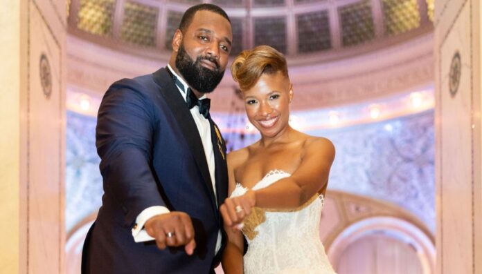 Chris Canty with his wife, Melanie Renee Richards Chris Canty with his wife, Melanie Renee Richards