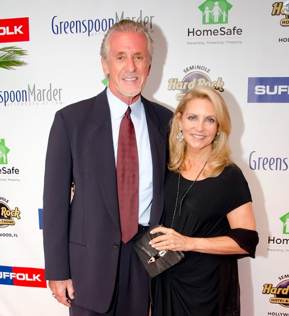 Pat Riley and his wife Chris stepped out on the red carpet for the event