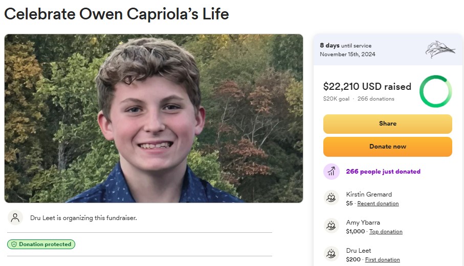 A GoFundMe page has been created to support his family