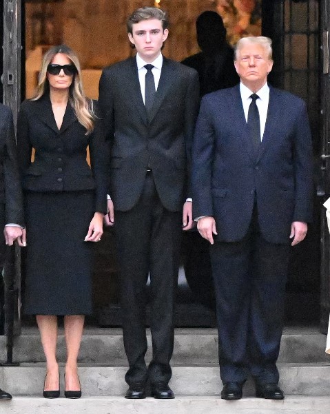 Barron Trump stands taller than his father, Donald Trump, and his mother, Melania Trump