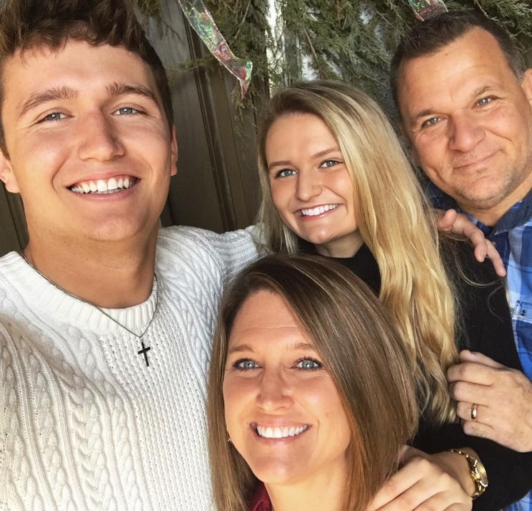 Drew Lock with his sister, Claire, and parents, Andy and Laura