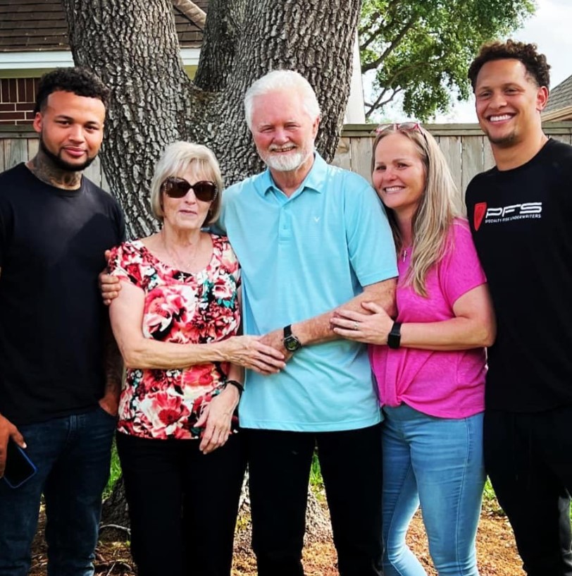 Terrel Bernard with his mother, grandparents, and brother, Xavier