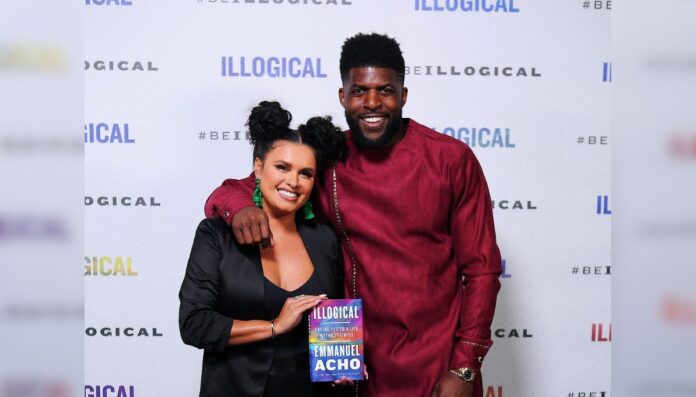 Emmanuel Acho was alleged to be romantically involved with Joy Taylor Emmanuel Acho was alleged to be romantically involved with Joy Taylor