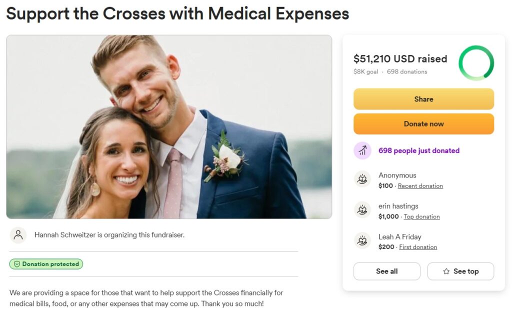 A GoFundMe page has been launched to support the Cross family 