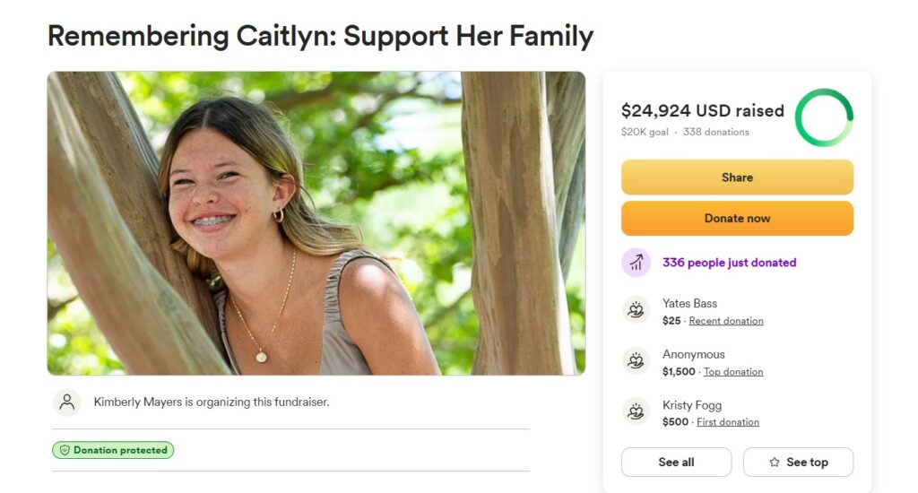 A GoFundMe page was created by Kimberly Mayers